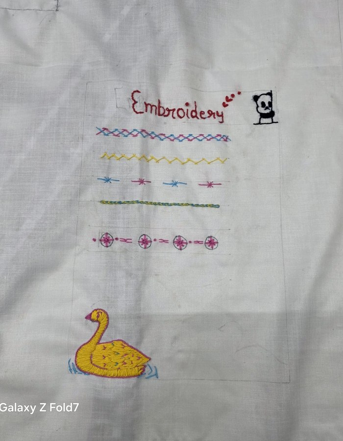 Hand embroidery sampler by INSD Hisar student