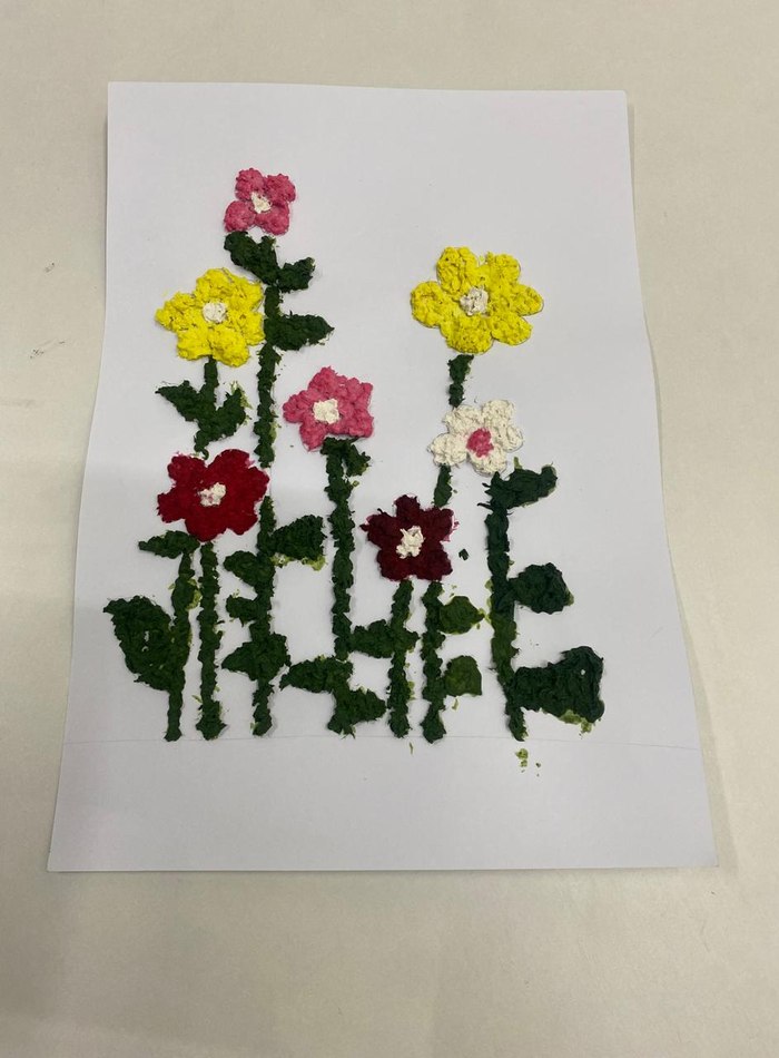 Handmade paper flower craft project